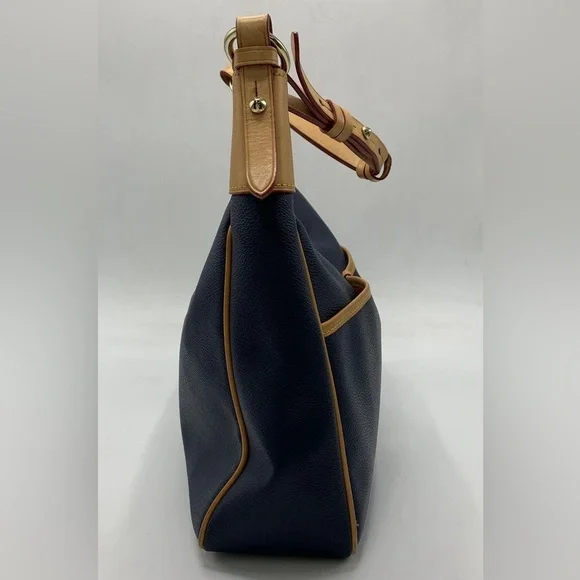 Dooney Bourke Navy Blue Pebble Grain Rebecca Hobo Bag - Picture 6 of 14